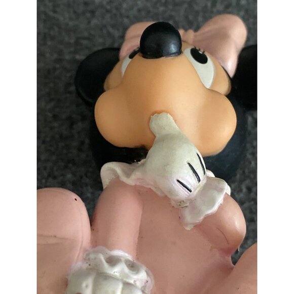 Disney Baby Minnie Mouse Squeaky Toy Pink Rubber Figure 5.5 inches Vintage - Picture 10 of 10